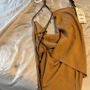 Zara Asymmetrical Brown Top